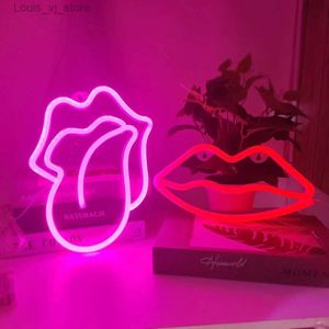 LED Neon Sign Mouth Lip Neon Light Sign LED Sexy Lips Modeling Lamp Decoration Table Room Shop Wall Party Gift USB Battery Case Powered YQ231201