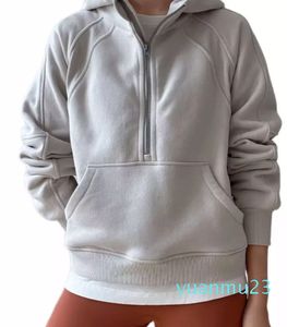 Mulheres outono hoodies meio zíper moletom yoga terno jaqueta senhoras ginásio superior activewear velo solto w