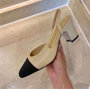 Designer-Damen-Sandalen, Catwalk-Pumps, High-Heels, Sneakers, Schuhe, Hochzeit, echtes Leder, offen auf formalen, klobigen Kitten-Heel-Slingbacks, Kleid, trendige Schuhe, Tgyhj