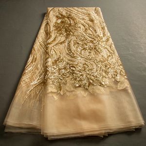 Strumenti artigianali SJD PIZZO Tessuto africano del pizzo 2023 Maglia di paillettes francese colorata di alta qualità per cucire abito per party di matrimonio di lusso 231130