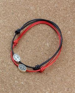120Pcs Religious Belief bracelet Benedict Medal Crucifix Oval Shape Beads Adjustable Cord Wrist Making DIY Accessories 2color C505818183