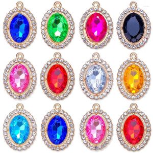 Pendant Necklaces Colorful Crystal Rhinestone Alloy Necklace Charm For Women's Bracelet Keychain DIY Jewelry Making Supplies Accessories