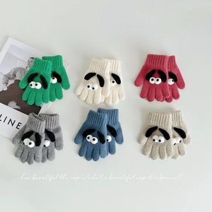 Fingerless Gloves Cute Cartoon Knitted Kids Mittens for Boys Girls Autumn Winter Winterproof Warm Children Baby Finger 3 7 Years Old 231130