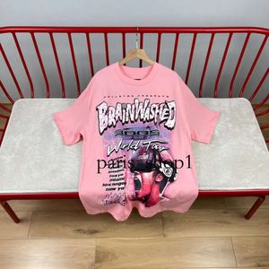 Fashion Mens Hellstar T-shirts Women Tees Luxurys Designers Moschino CDGS T-shirts Hellstar Pink Tee Men Casual Short Sleeve Street Designer Top 592