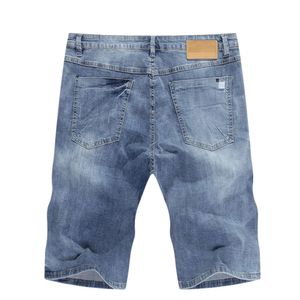 Denim Short Light Blue Stretch Slim Straight Summer Shorts Jeans For Men Casual Pants S Clothing Brand