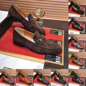 Hight Quality Men Round Toe Office Loafer Shoe Designers loafers g skor Original bröllop paty lyxiga klänningskor äkta lädersko klassiska eleganta loafers 33