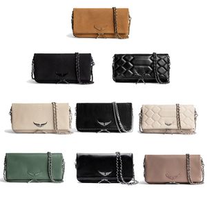 Pochette Rock Swing Your Wings Zadig Voltaire Bolsa Designer Bolsas Moda Feminina Couro Genuíno Wing Sling Luxo Embreagem Cruz Corpo Homem Moda Tote Bolsa de Ombro