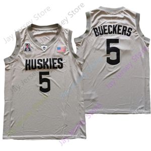 2021 New NCAA College Connecticut UConn Huskies Jersey 5 Paige Bueckers 그레이 크기 S-3XL