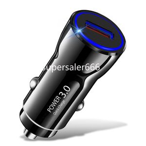 Adattatori per caricabatterie da auto USB singoli QC3.0 mini portatili da 18 W con ricarica rapida veloce per Iphone 11 12 13 14 15 Samsung S23 S24 Lg S1