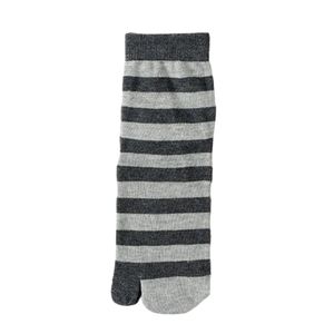 Same style socks for men and women, 2-finger slippers, cotton split toe middle tube, autumn and winter warmth, sweat absorption stripes, 2-toe herringbone slipper a4