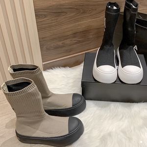 Designer Sock Boots gumowe podeszwy śliski skarpetka górna koszulka koszulka żebra dzianina rozciągająca masywna wbudowana wbudowana wersja rozmiar 35-40