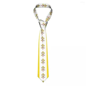 Bow Ties Mens Tie Vatikan City Baskı Kravatlarının Klasik Sıska Bayrağı Dar Yaka İnce Sıradan Aksesuarlar Hediye