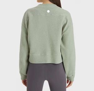 LL124 Women Yoga Causal Sweatshirts Loose Fit Long Sleeve Sweater Ladies Cotton Workout Athletic Gym Shirts Clothing 676