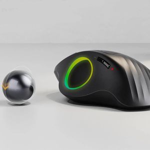 Tangentbordsmuskombinationer Ergonomisk vertikal trådlös trackball för Compute Laptop PC Office laddningsbara RGB -rullbollsmöss med 3 justerbara DPI 231130