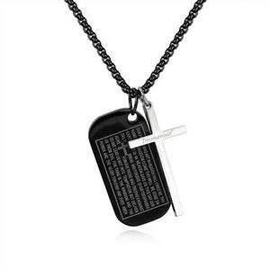 Lord's Personality Prayer Necklace Holy Bible Pendant Cruxifix Cross Necklace Mens Women Syckel Religiös Kristen katolik311k