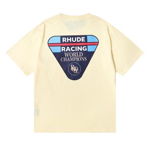 Rhude 럭셔리 브랜드 Rhude 셔츠 남자 T 셔츠 디자이너 남자 셔츠 남자 남자 반바지 인쇄 화이트 블랙 s m l xl 면화 패션 청소년 남성 Tshirts tshirtvp13