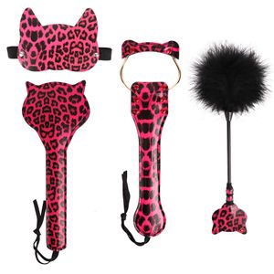 Sex Toy Massager 4 Pcs Bdsm Kit Bondage Restraints Set Included Blindfold Spanking Paddles and Feather Tickle Adult Toys for Women Play