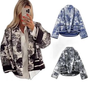 Women's Trench Coats Printed Double Pocket Decorated Cotton Jacket For 2023 Winter Fashion M6228