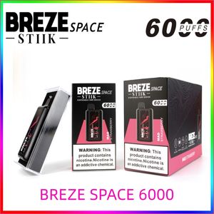 Breze Stiik Space 6000 sbuffi non ricaricabile 5 Indicatore della batteria a LED E-juice 13 ml batteria 1500 mAh botto