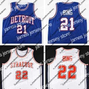 Jerseys Personalizado Retro Dave Bing # 21 # 22 College Syracuse Orange Basketball Jersey Masculino Ed Branco Azul Qualquer