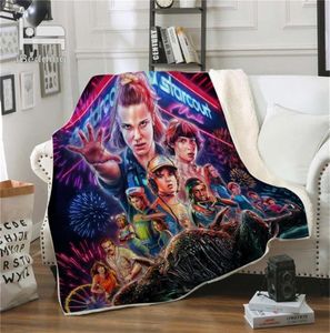 Nuovo film horror StrangerThings Coperta da tiro premium Stampa su richiesta Coperte Sherpa per divano Trapunta sottile peluche personalizzata fai-da-te LJ4332653