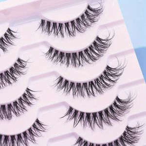 7 pairs Crisscross Style 3D Clear Band False Eyelashes for Natural Volume and Daily Makeup Use