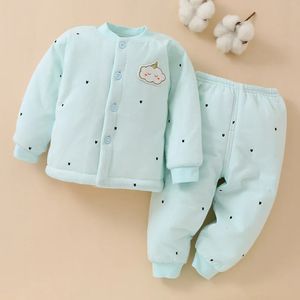 Kleidung Sets Winter Baby Set Dicke Mädchen Baumwolle Mantel Hose 2PC Kleidung Warme Junge Ohne Knochen Anzug Kinder Clohting Outfits 231201