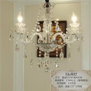 Lustres YQ25 Lâmpada de candelabro de cristal de estilo europeu na sala de estar simples quarto de jantar prego para cúpula