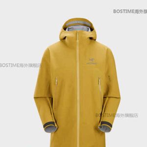 Designer Arcterys Jackets Authentic Men's Arc Coats Beta Long Gore-tex Waterproof Men's Charge Coat Daze/confused Yellow