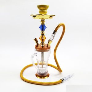 Cigar Accessories 40Cm Tall Hookah With Light Glass Water Smoking Cigaret Filter Holder Tobacco Pipes Portable 2021 Smoke In Stock D Dh40F