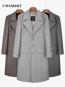 Men's Wool Blends Herringbone wool coat men's ultra long single breasted fashionable casual coffee detachable down inner jacket 231130