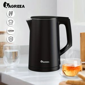 57.48 oz Çift Duvar Gıda Sınıfı Paslanmaz Çelik İç Su Kazanı, Kahve Pot Çay Kişisi, Otomatik Kapatma ve Kaynatma Koruması, 1200W