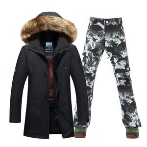 Tute da sci Uomo Giacche da neve Pantaloni Sport all'aria aperta Tute da snowboard Set 10k Abbigliamento antivento impermeabile Costumi Uomo di alta qualità 231201