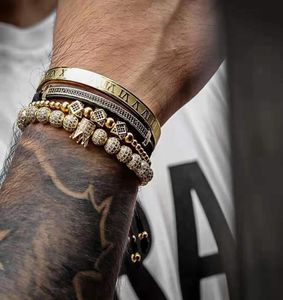 Mens Jewellery Bracelet Men Luxury Royal Bangle Set Roman Braided Bracelets For Women Fashion Armband Gold Cuff Friendship Gifts Y6774073