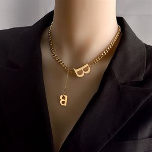 Personlig bokstav B Constellation Pendant Halsband Anpassade rostfritt stål gamla engelska halsband födelsedagsmycken gåvor241e