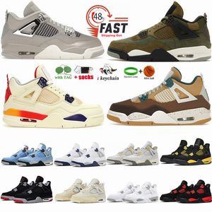 Jumpman 4s Basketball Shoes 4 Sail Black Cat Frozen Moments Cacao Wow Pine Green Fire Red Cement Craft Medium Olive Mens Designer Sneakers Trainers
