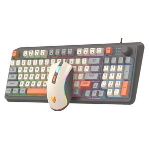 Tastiere Illuminazione Set tastiera cablata USB Meccanica Mouse luminoso Gioco da ufficio e per laptop desktop 231130