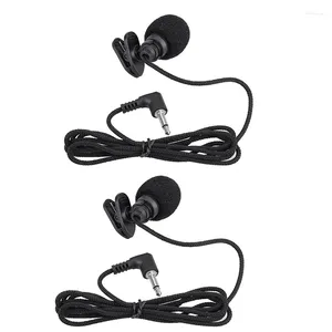 Microphones 2x mini Portable Clip-On Lapel Handsfree 3,5 mm Jack Condenser Miniphone Mic för dator PC Laptop Högtalare