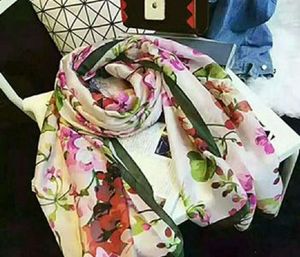 Scarves High quality silk scarfs fashion ladies decorative scarf 180*90cm European style tie with box grandmother