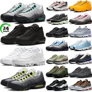 Sapatos de grife 95 Running 95s Hyper Turquoise Stadium Verde Triplo Branco Preto Homens Mulheres Neon Blue Chill Mens Treinadores Esportes Sapatilhas Tênis Tamanho UK3-11