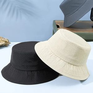 Wide Brim Hats Bucket Hats Ladies Summer Dry Quickly Holes Bucket Hats Adult Beach Cool Sun Cap Big Head Man Plus Size Fisherman Hat 58cm 60cm 231130