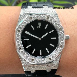 Audemar Pigue Sport Machinery Watches Womens Watch Design Audemar Pigue Royal Oak Womens Watch Set 15154BC Tuxedo Automatisk mekanisk vitguld Original Dia Hbka