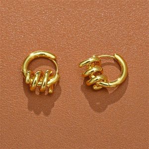 French Niche Design Stud Temperament Spring Spiral Knot Earrings Advanced Indifference Ins Fashion All-Match Gift Jewelry Accessor238c