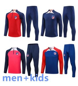 23 24 ATLETICO MADRIDS Adult Kids Tracksuit Suarez Chandal Futbol Succer Suit Suit Survlement 2023 2024 Joao Felix M.