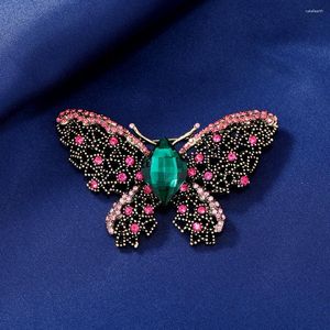 Brooches Morkopela Vintage Big Butterfly Rhinestone Brooch Crystal And Pins Women Banquet Clothes Jewelry Gift For