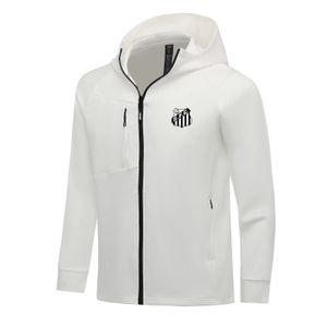 Santos FC Men Jackets Autumn warm coat leisure outdoor jogging hooded sweatshirt Full zipper long sleeve Casual sports jacket