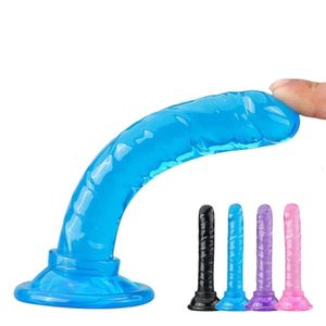 Sexspielzeug, Massagegerät, realistischer Dildo, Analspielzeug für Paare, Kristallgelee, Saugnapf, Penis, stoßend, Phalos, Frauen, heiß