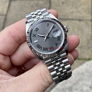 Rolaxs tittar på GS Wimbledon Dial 126234 Men Fluted Steel 2023 36mm Box Papers Cal. 3255 Movement 904L Automatiska herrarmband Vattentäta herrklockor