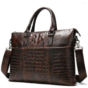 Aktentaschen 2023 Mann Aktentasche Geschäftsangelegenheiten Handtasche Laptoptasche Italienisches echtes Leder Computer Büro Herren Luxus Designer Messenger