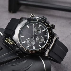 Six needles Chronograph Full Function Sapphire Wrist Watches Men Mens Watches All Dial Work Quartz Watch Luxury Brand Chronograph Clock watch rubber watch band A65